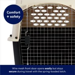 Frisco Plastic Dog & Cat Kennel, Almond & Black -Frisco 120138 PT4. AC SS1800 V1667229308