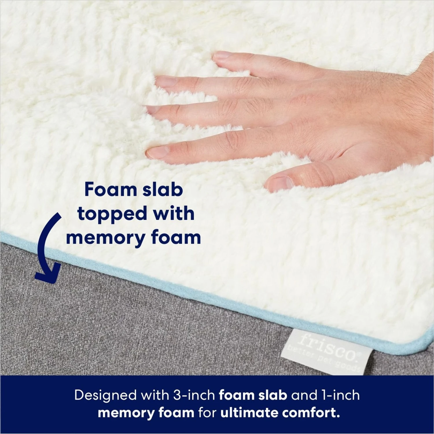 Frisco Plush Orthopedic Front Bolster Cat & Dog Bed W/Removable Cover 7 Frisco Plush Orthopedic Front Bolster Cat & Dog Bed W/Removable Cover - Image 5