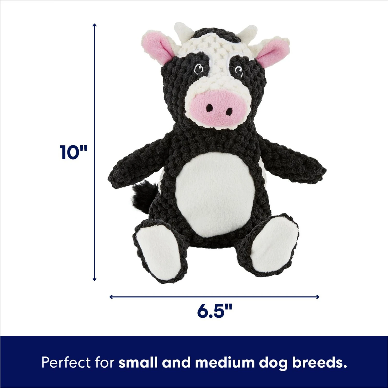 Frisco Cow Textured Plush Squeaky Dog Toy 4 Frisco Cow Textured Plush Squeaky Dog Toy - Image 2