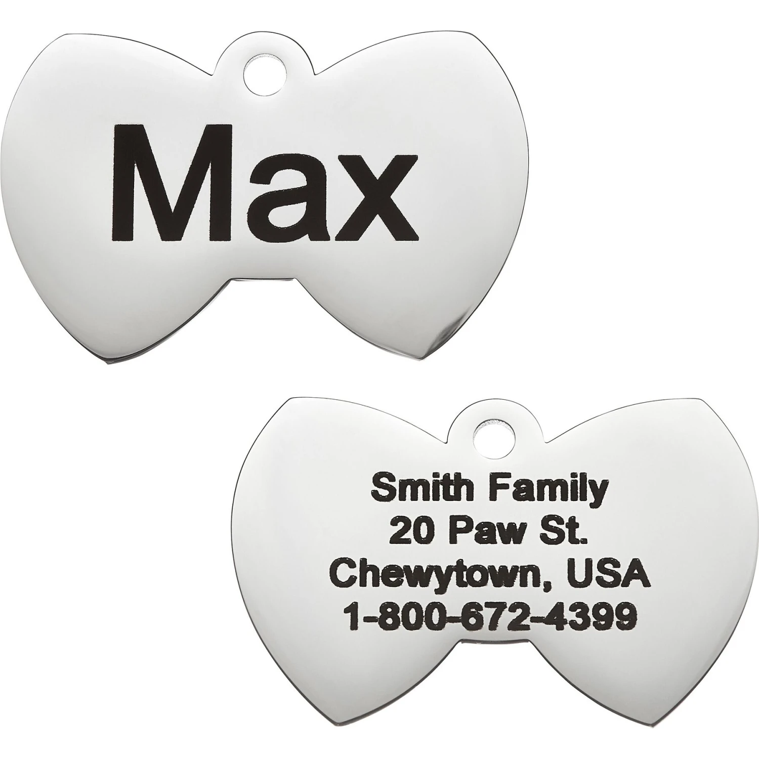 Frisco Stainless Steel Personalized Dog & Cat ID Tag, Bow Tie 3 Frisco Stainless Steel Personalized Dog & Cat ID Tag, Bow Tie