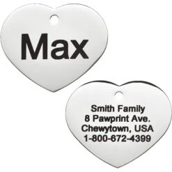 Frisco Personalized Dog & Cat ID Tag, Heart