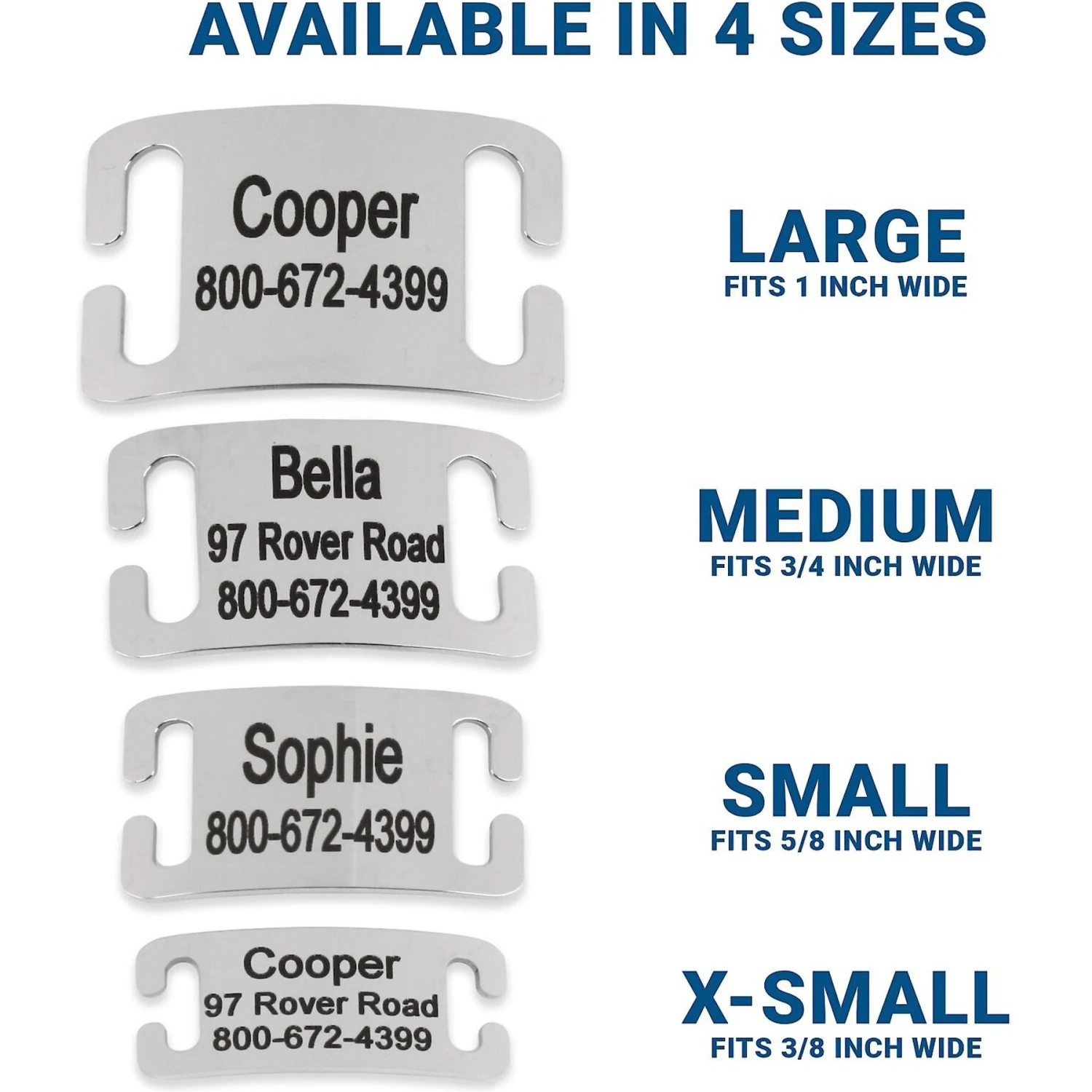 Frisco Stainless Steel Slide-On Personalized Dog & Cat Tag, Open Design 4 Frisco Stainless Steel Slide-On Personalized Dog & Cat Tag, Open Design - Image 3