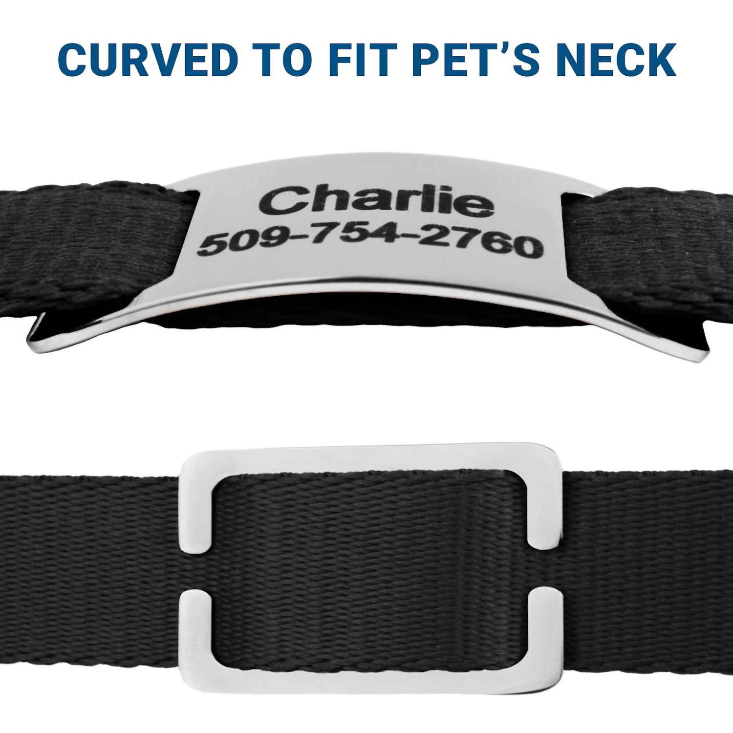 Frisco Stainless Steel Slide-On Personalized Dog & Cat Tag, Open Design 5 Frisco Stainless Steel Slide-On Personalized Dog & Cat Tag, Open Design - Image 4