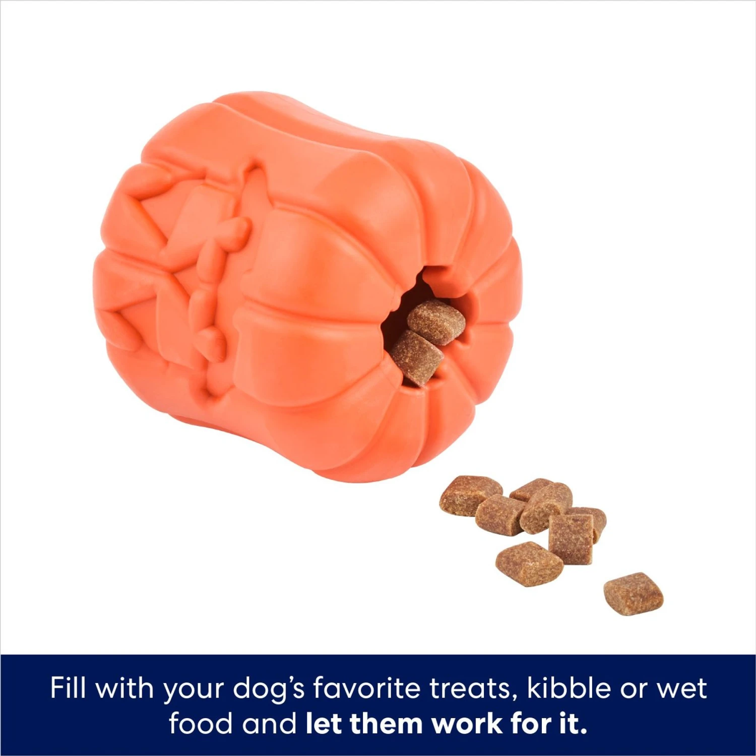 Frisco Halloween Pumpkin Rubber Treat Dispenser Dog Toy, Medium/Large 6 Frisco Halloween Pumpkin Rubber Treat Dispenser Dog Toy, Medium/Large - Image 4