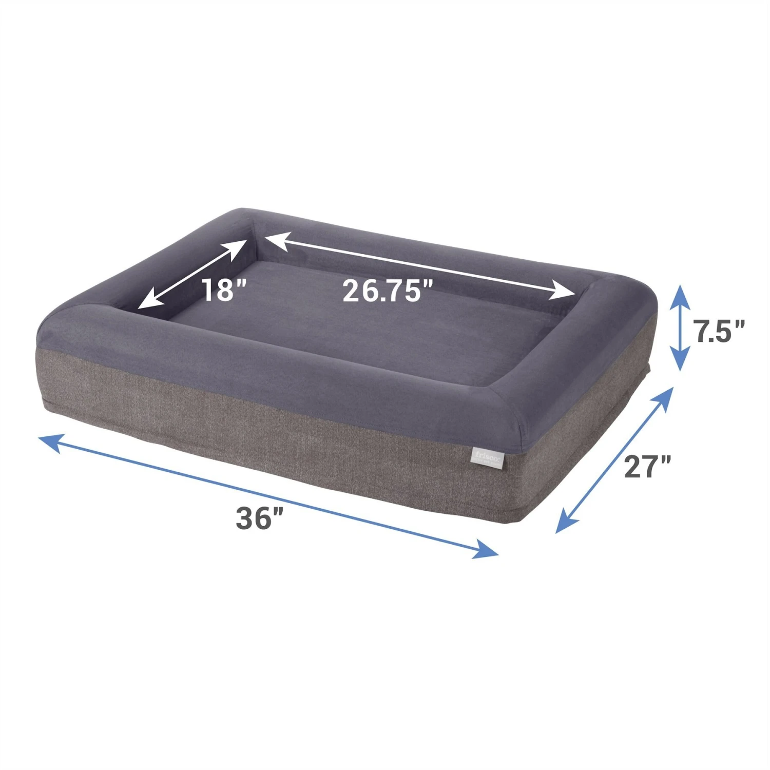Frisco Orthopedic Rectangular Bolster Cat & Dog Bed W/Removable Cover 4 Frisco Orthopedic Rectangular Bolster Cat & Dog Bed W/Removable Cover - Image 2