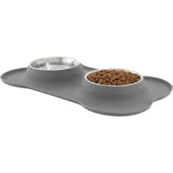 Frisco Silicone Stainless Steel Double Diner Dog & Cat Bowl 11 Frisco Silicone Stainless Steel Double Diner Dog & Cat Bowl -Frisco 215990 PT2. AC SS1800 V1591020093