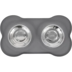 Frisco Silicone Stainless Steel Double Diner Dog & Cat Bowl 12 Frisco Silicone Stainless Steel Double Diner Dog & Cat Bowl -Frisco 215990 PT3. AC SS1800 V1591020095