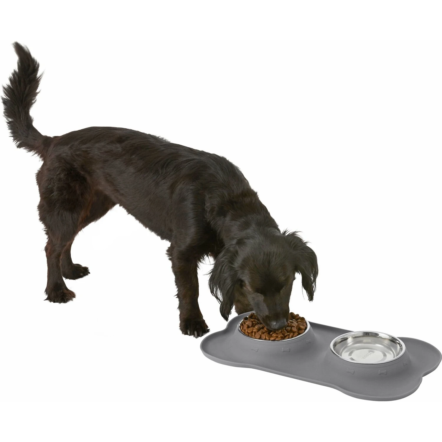 Frisco Silicone Stainless Steel Double Diner Dog & Cat Bowl 8 Frisco Silicone Stainless Steel Double Diner Dog & Cat Bowl - Image 6