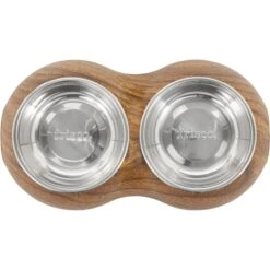 Frisco Double Stainless Steel Bowl, Wood Design -Frisco 216068 PT3. AC SS1800 V1591021035