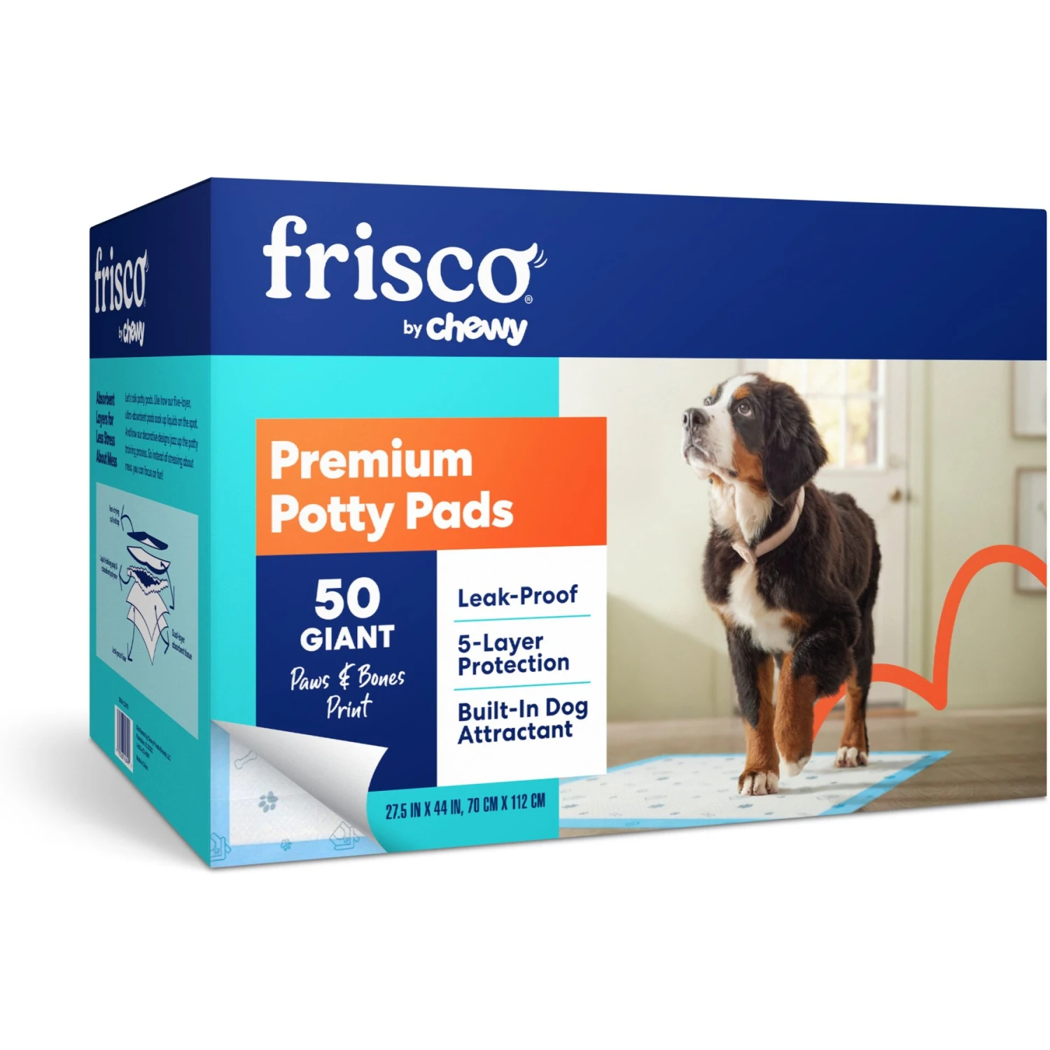 Frisco Premium Giant Printed Dog Training & Potty Pads, 27.5 X 44-in, Unscented 3 Frisco Premium Giant Printed Dog Training & Potty Pads, 27.5 X 44-in, Unscented