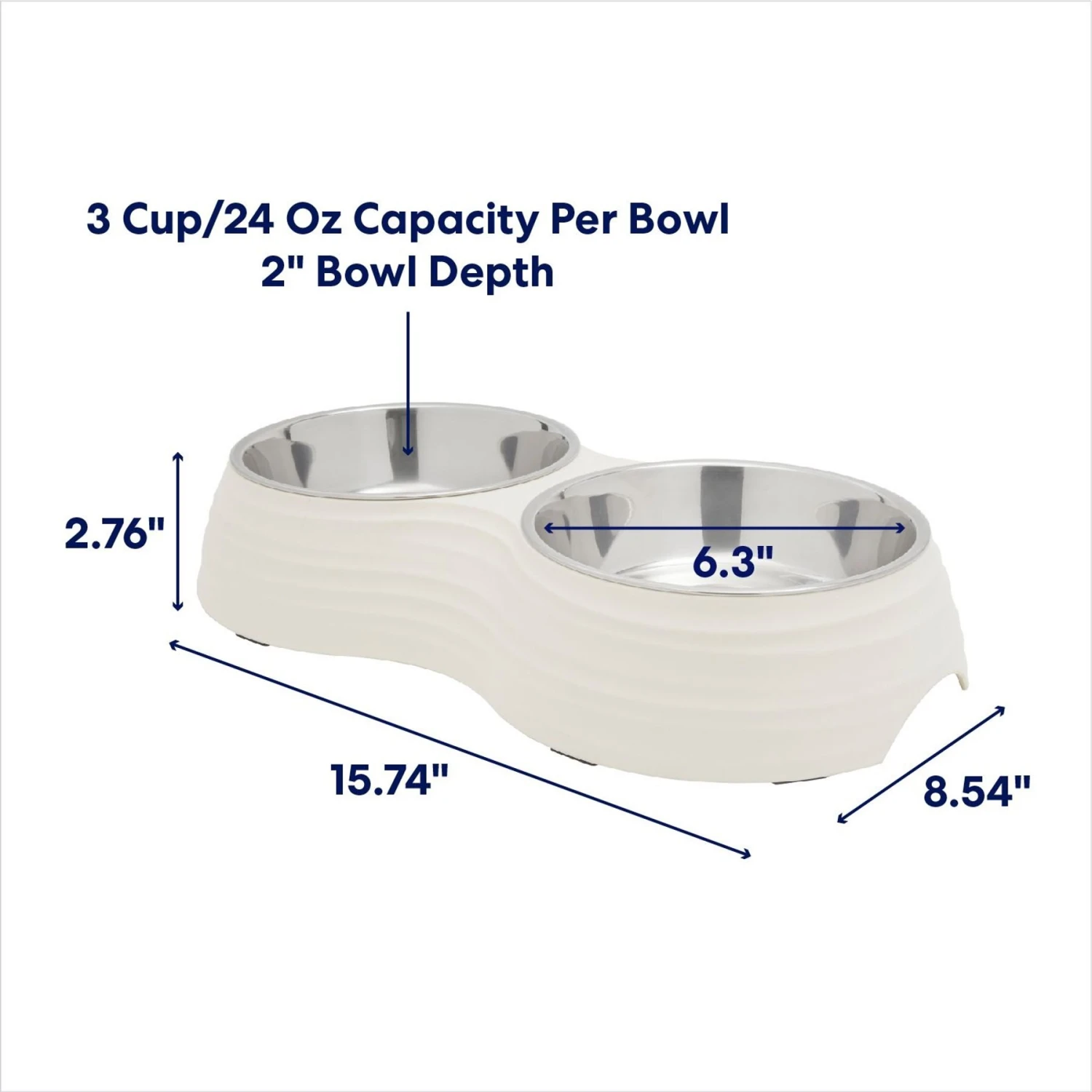 Frisco Stainless Steel Double Dog Bowls With Melamine Stand 4 Frisco Stainless Steel Double Dog Bowls With Melamine Stand - Image 2