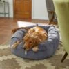 Frisco Velvet Round Bolster Dog Bed W/Removable Cover 1 Frisco Velvet Round Bolster Dog Bed W/Removable Cover -Frisco 232178 MAIN. AC SS1800 V1602013291