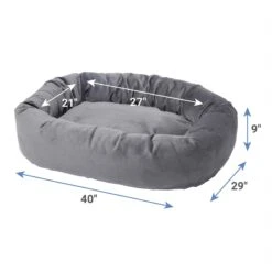 Frisco Velvet Round Bolster Dog Bed W/Removable Cover -Frisco 232178 PT1. AC SS1800 V1601992928