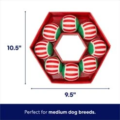Frisco Holiday Wreath Fetch Squeaky Tennis Ball Dog Toy -Frisco 233189 PT1. AC SS1800 V1695045246