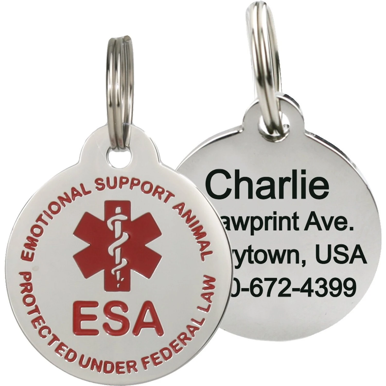 Frisco Emotional Support Animal Personalized Dog & Cat ID Tag, Round Shape 3 Frisco Emotional Support Animal Personalized Dog & Cat ID Tag, Round Shape