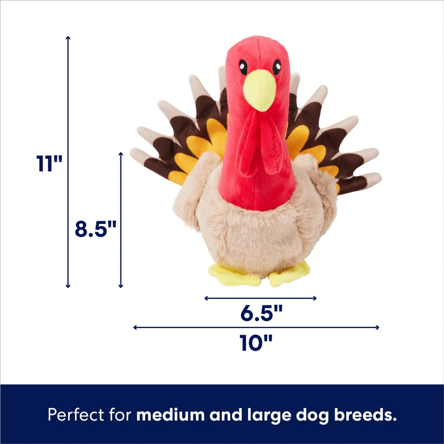 Frisco Holiday Turkey 2-in-1 Plush Squeaky Dog Toy 4 Frisco Holiday Turkey 2-in-1 Plush Squeaky Dog Toy - Image 2