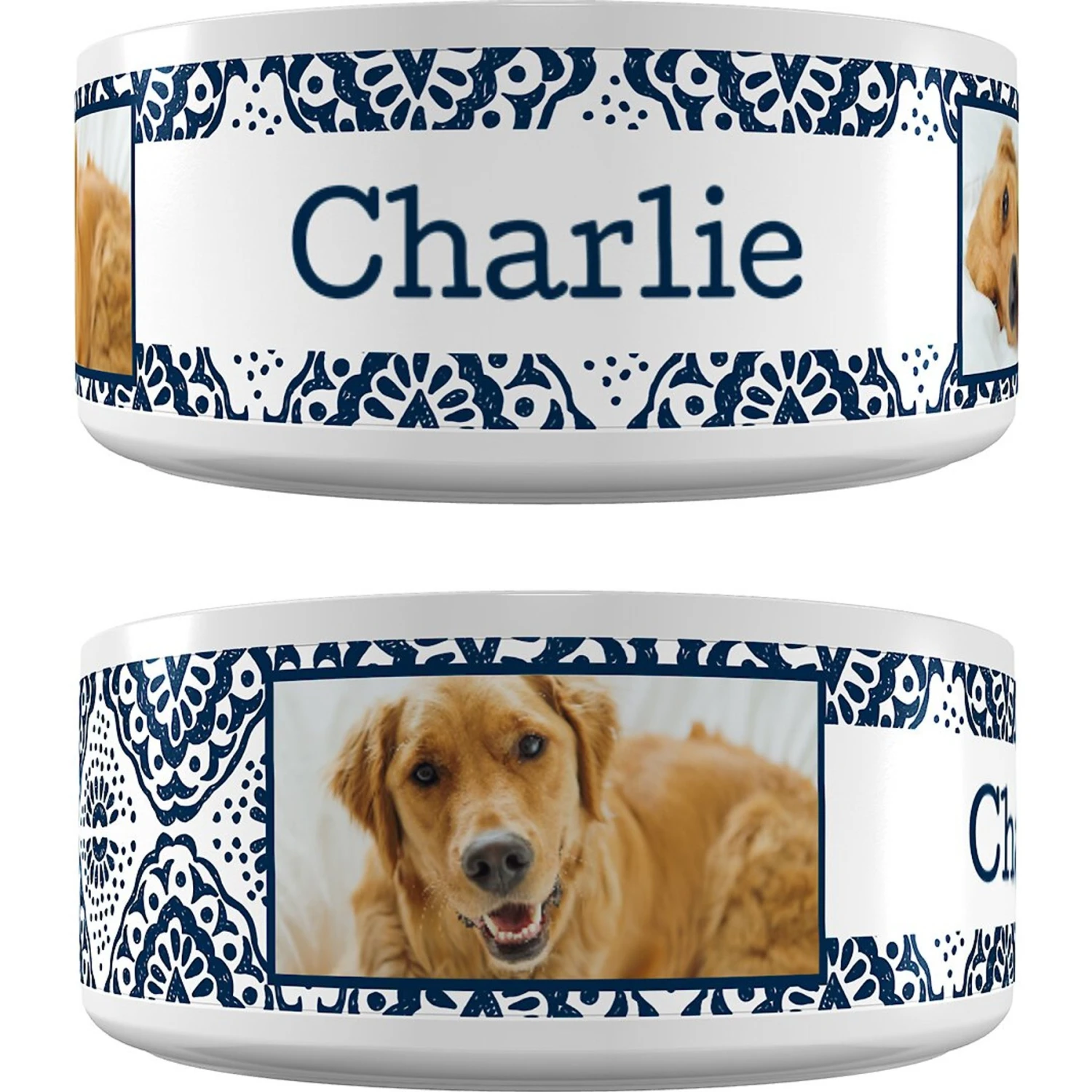 Frisco Boho Damask Ceramic Personalized Dog Bowl 2 Frisco Boho Damask Ceramic Personalized Dog Bowl