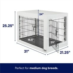 Frisco Double Door Furniture Style Dog Crate, White -Frisco 253029 PT1. AC SS1800 V1645799239