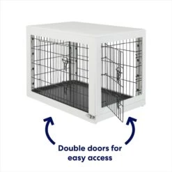 Frisco Double Door Furniture Style Dog Crate, White -Frisco 253029 PT3. AC SS1800 V1617644305