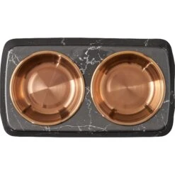 Frisco Copper Stainless Steel Double Dog & Cat Bowls With Black Marble Stand 14 Frisco Copper Stainless Steel Double Dog & Cat Bowls With Black Marble Stand -Frisco 253058 PT4. AC SS1800 V1616595761
