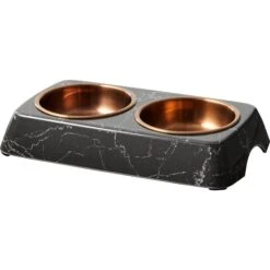 Frisco Copper Stainless Steel Double Dog & Cat Bowls With Black Marble Stand 16 Frisco Copper Stainless Steel Double Dog & Cat Bowls With Black Marble Stand -Frisco 253058 PT6. AC SS1800 V1616595467