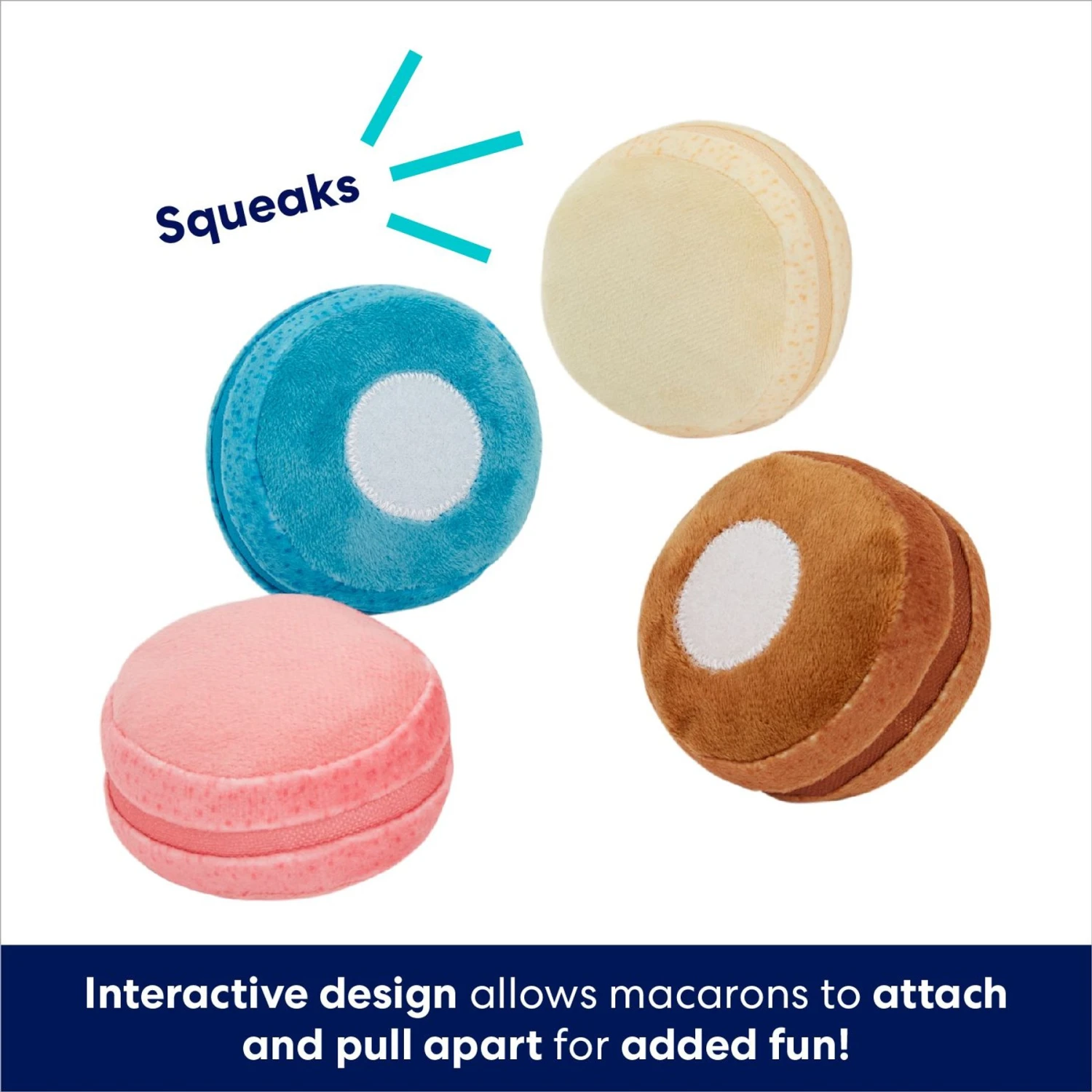 Frisco Macaron Interactive Plush Squeaky Dog Toy 5 Frisco Macaron Interactive Plush Squeaky Dog Toy - Image 3