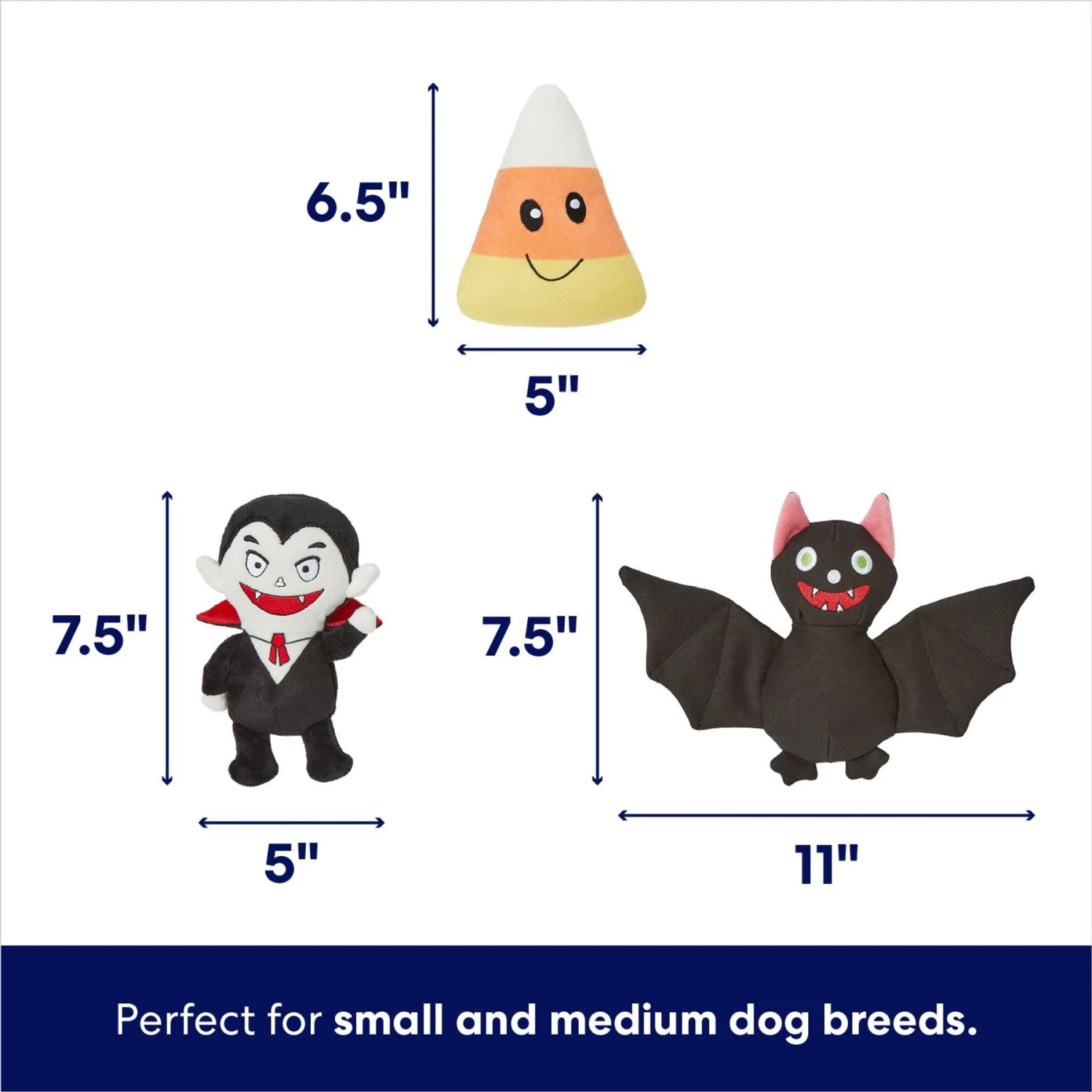 Frisco Halloween Haunted Friends Plush Squeaky Dog Toy 4 Frisco Halloween Haunted Friends Plush Squeaky Dog Toy - Image 2