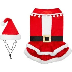 Frisco Mrs. Claus Dog & Cat Costume -Frisco 276150 PT4. AC SS1800 V1631573670