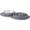 Frisco Silicone Stainless Steel Double Diner Slow Feeder Dog & Cat Bowl, Grey, 3 Cup 1 Frisco Silicone Stainless Steel Double Diner Slow Feeder Dog & Cat Bowl, Grey, 3 Cup -Frisco 277549 MAIN. AC SS1800 V1627933934