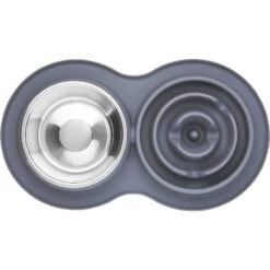 Frisco Silicone Stainless Steel Double Diner Slow Feeder Dog & Cat Bowl, Grey, 3 Cup 10 Frisco Silicone Stainless Steel Double Diner Slow Feeder Dog & Cat Bowl, Grey, 3 Cup -Frisco 277549 PT4. AC SS1800 V1627935299