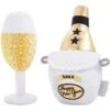 Frisco New Year's Eve Champagne & Flute Plush Squeaky Dog Toy -Frisco 288486 MAIN. AC SS1800 V1638289275