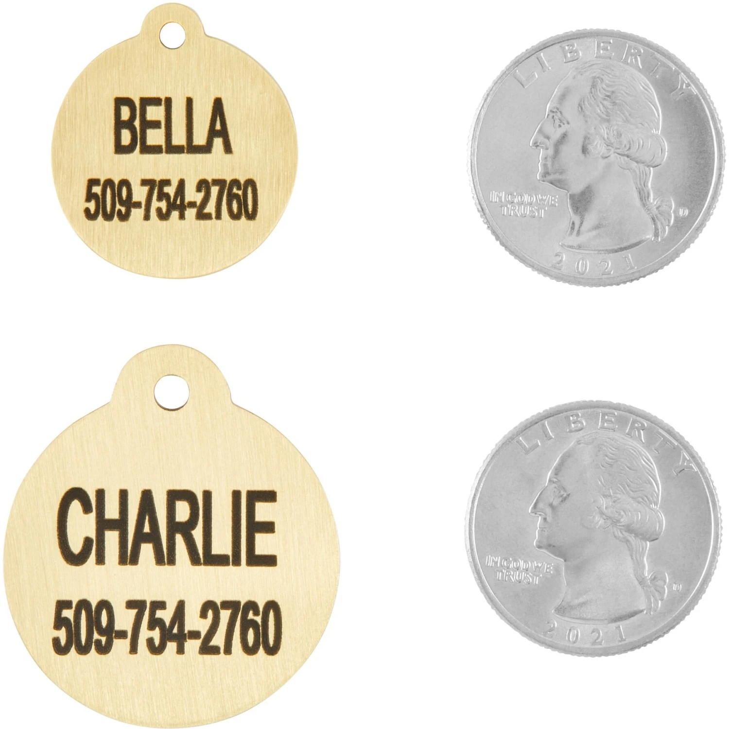 Frisco Brass Personalized Dog & Cat ID Tag, Round 6 Frisco Brass Personalized Dog & Cat ID Tag, Round - Image 4