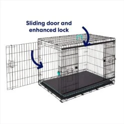 Frisco Heavy Duty Enhanced Lock Sliding Double Door Fold & Carry Wire Dog Crate & Mat Kit -Frisco 297461 PT3. AC SS1800 V1633114897