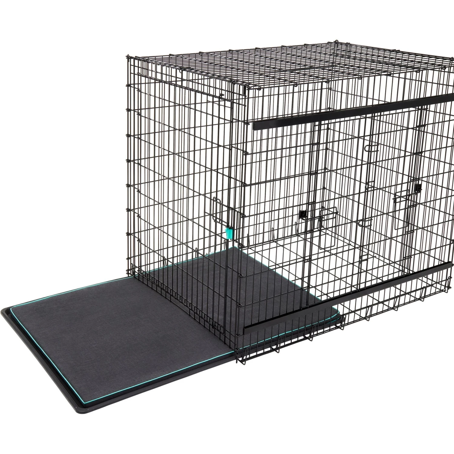 Frisco Heavy Duty Enhanced Lock Sliding Double Door Fold & Carry Wire Dog Crate & Mat Kit, 54 Inch 7 Frisco Heavy Duty Enhanced Lock Sliding Double Door Fold & Carry Wire Dog Crate & Mat Kit, 54 Inch - Image 5