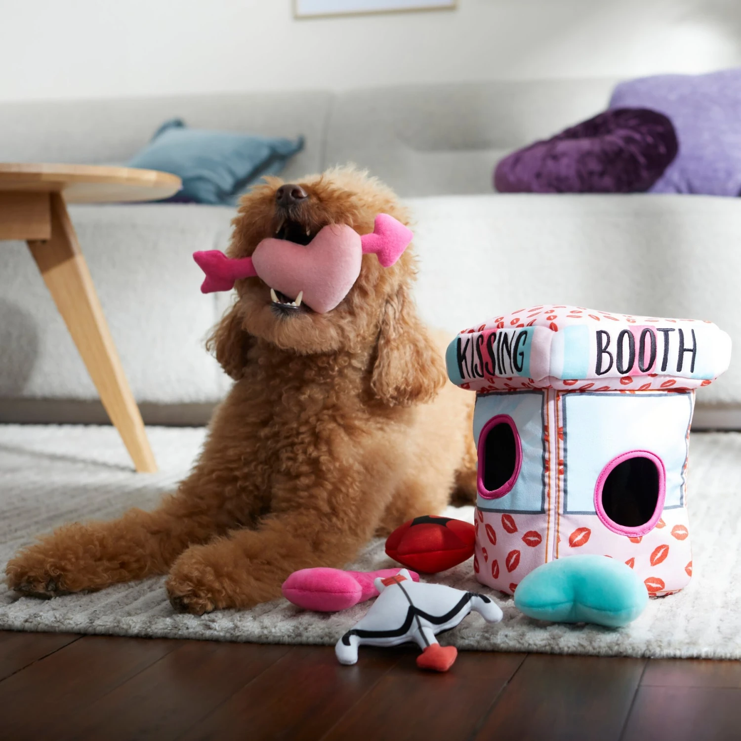 Frisco Valentine Kissing Booth Hide & Seek Puzzle Plush Squeaky Dog Toy 6 Frisco Valentine Kissing Booth Hide & Seek Puzzle Plush Squeaky Dog Toy - Image 4