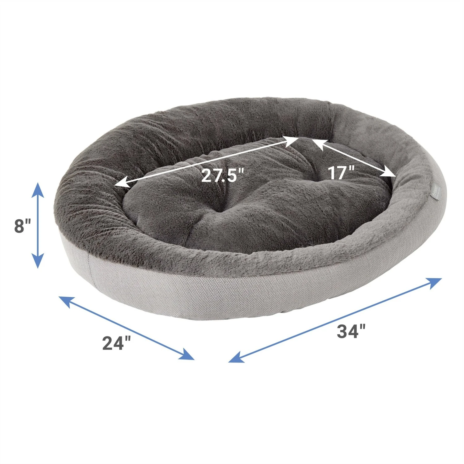 Frisco Herringbone Hi-Low Cuddler Dog & Cat Bed 4 Frisco Herringbone Hi-Low Cuddler Dog & Cat Bed - Image 2