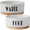 Frisco Ceramic Water Dog & Cat Bowl With Wood Base & Frisco Ceramic Food Dog & Cat Bowl With Wood Base