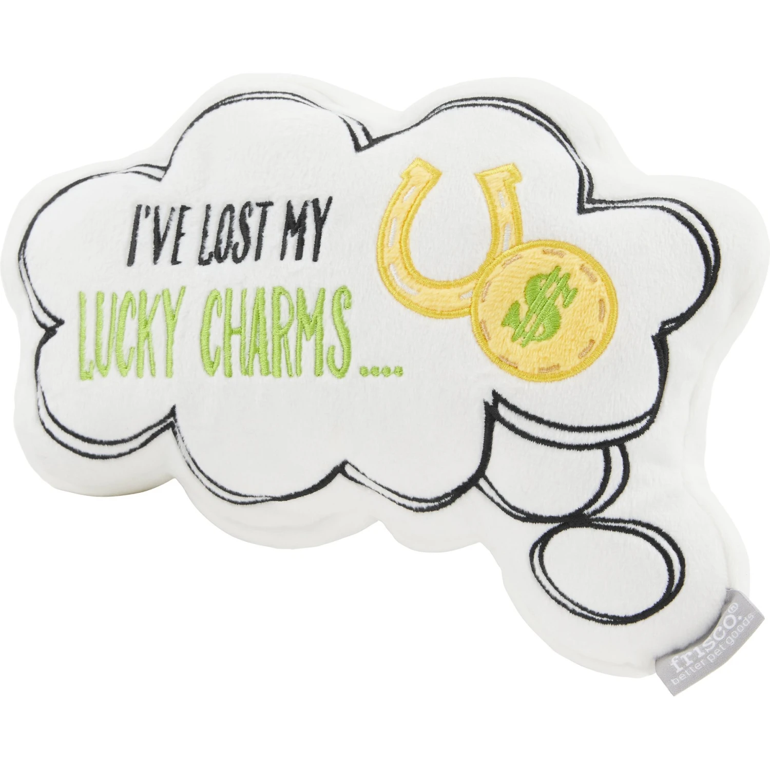 Frisco St. Patrick's Thought Bubble Reversible Plush Squeaky Dog Toy 3 Frisco St. Patrick's Thought Bubble Reversible Plush Squeaky Dog Toy