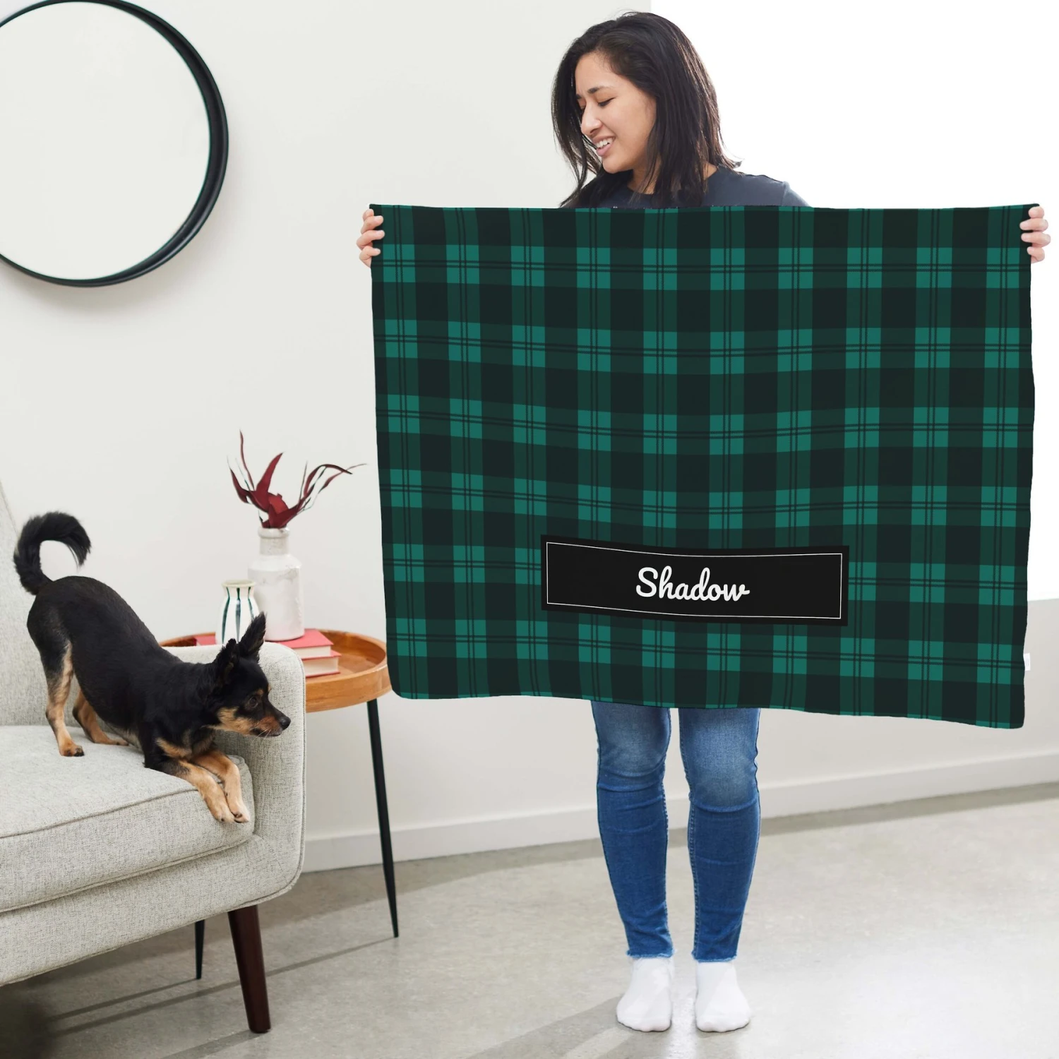 Frisco Personalized Plaid Soft Fleece Cat & Dog Blanket, 30" X 40" 8 Frisco Personalized Plaid Soft Fleece Cat & Dog Blanket, 30" X 40" - Image 6