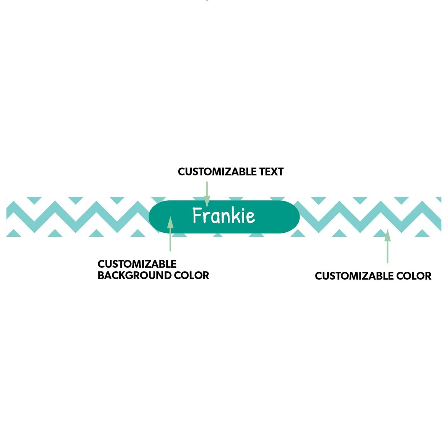 Frisco Personalized Chevron Ceramic Dog Bowl, 4.75-cup, 38oz 4 Frisco Personalized Chevron Ceramic Dog Bowl, 4.75-cup, 38oz - Image 2