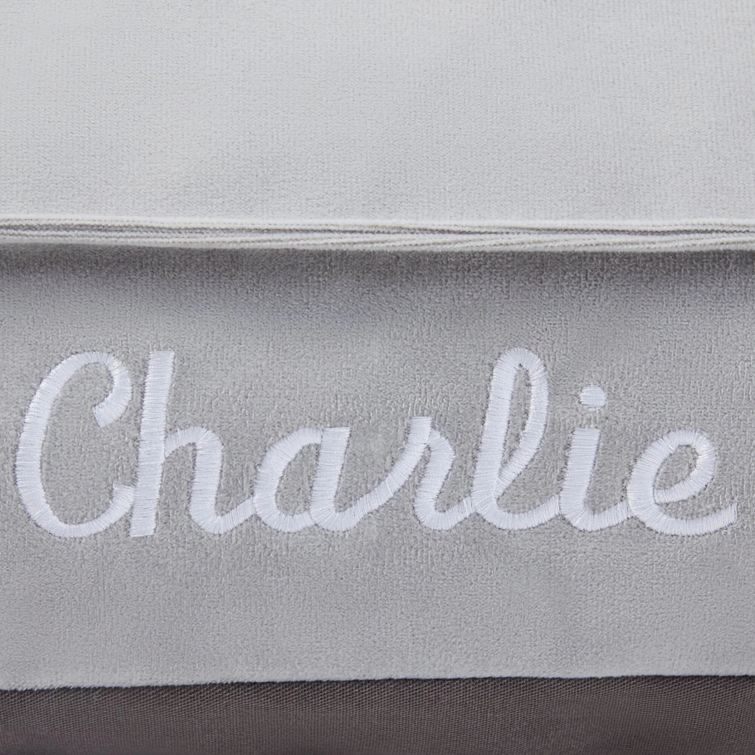 Frisco Personalized Silver Bolstered Bed With Silver Check Bolster, X-Large 5 Frisco Personalized Silver Bolstered Bed With Silver Check Bolster, X-Large - Image 3