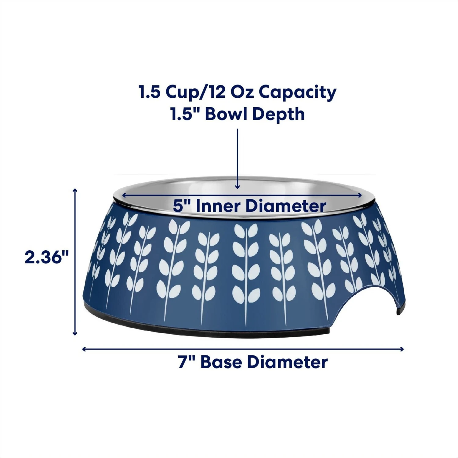 Frisco Leaf Design Stainless Steel Dog & Cat Bowl 4 Frisco Leaf Design Stainless Steel Dog & Cat Bowl - Image 2
