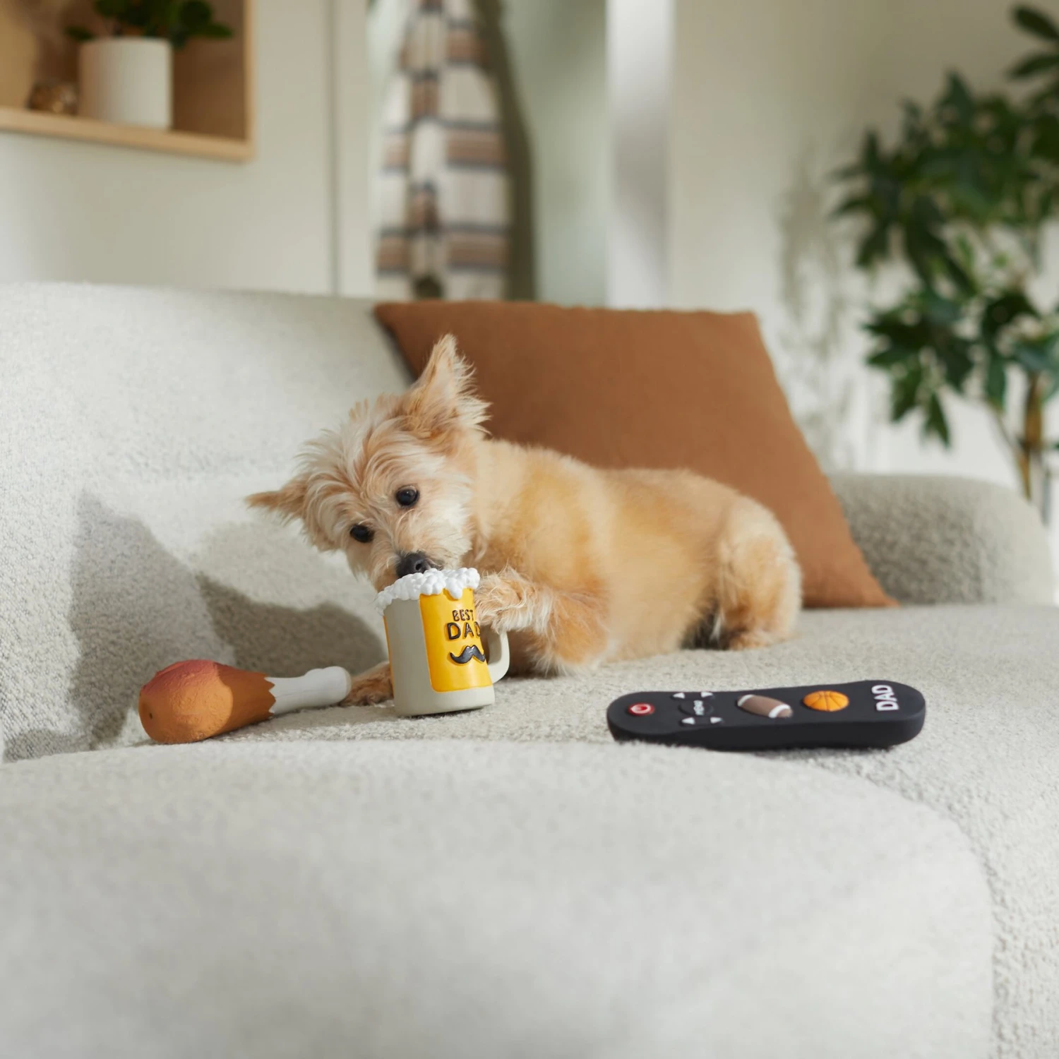 Frisco Father's Day Essential Latex Squeaky Dog Toy, 4 Count 5 Frisco Father's Day Essential Latex Squeaky Dog Toy, 4 Count - Image 3