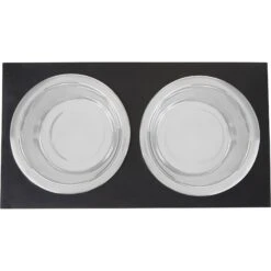 Frisco Premium Wood Elevated Stainless Steel Double Diner Dog & Cat Bowl, Black, 3 Cup 12 Frisco Premium Wood Elevated Stainless Steel Double Diner Dog & Cat Bowl, Black, 3 Cup -Frisco 331509 PT4. AC SS1800 V1657656894