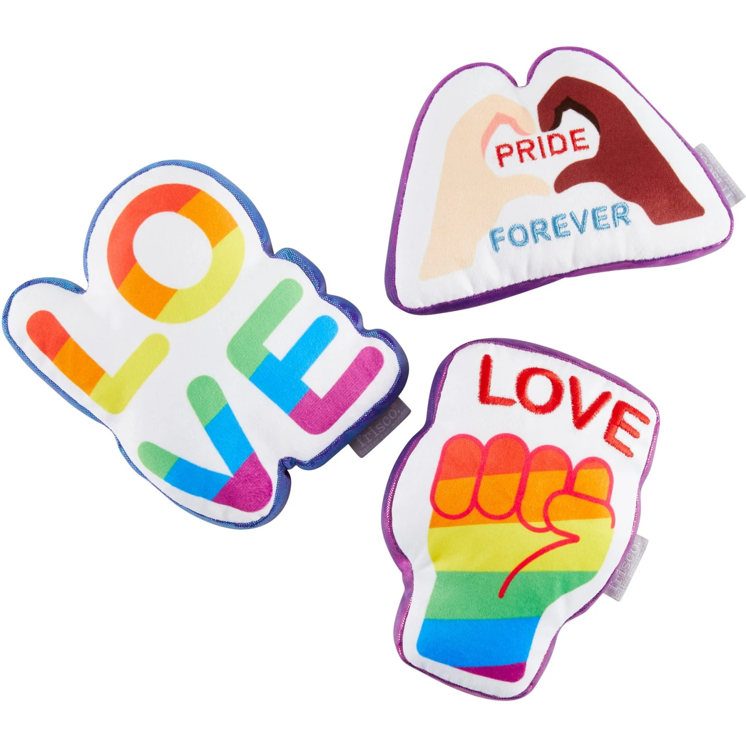 Frisco Pride Symbols Plush Squeaky Dog Toy, 3 Count 3 Frisco Pride Symbols Plush Squeaky Dog Toy, 3 Count