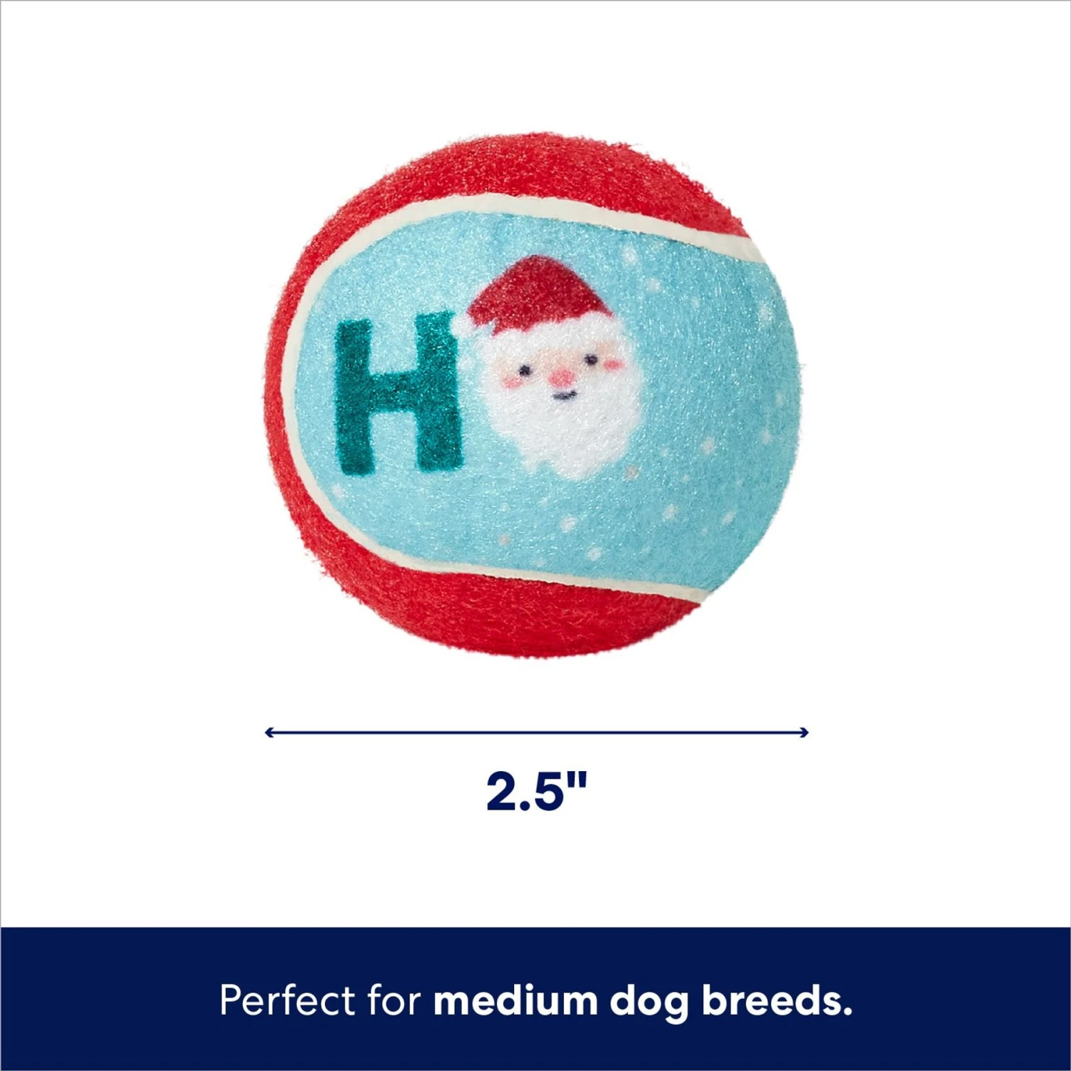 Frisco Holiday Ho Ho Ho Fetch Squeaky Tennis Ball Dog Toy 4 Frisco Holiday Ho Ho Ho Fetch Squeaky Tennis Ball Dog Toy - Image 2