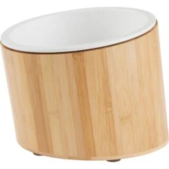 Frisco 44 Frisco Elevated Slanted Bamboo Melamine Non-Skid Dog Bowl With Bamboo Stand