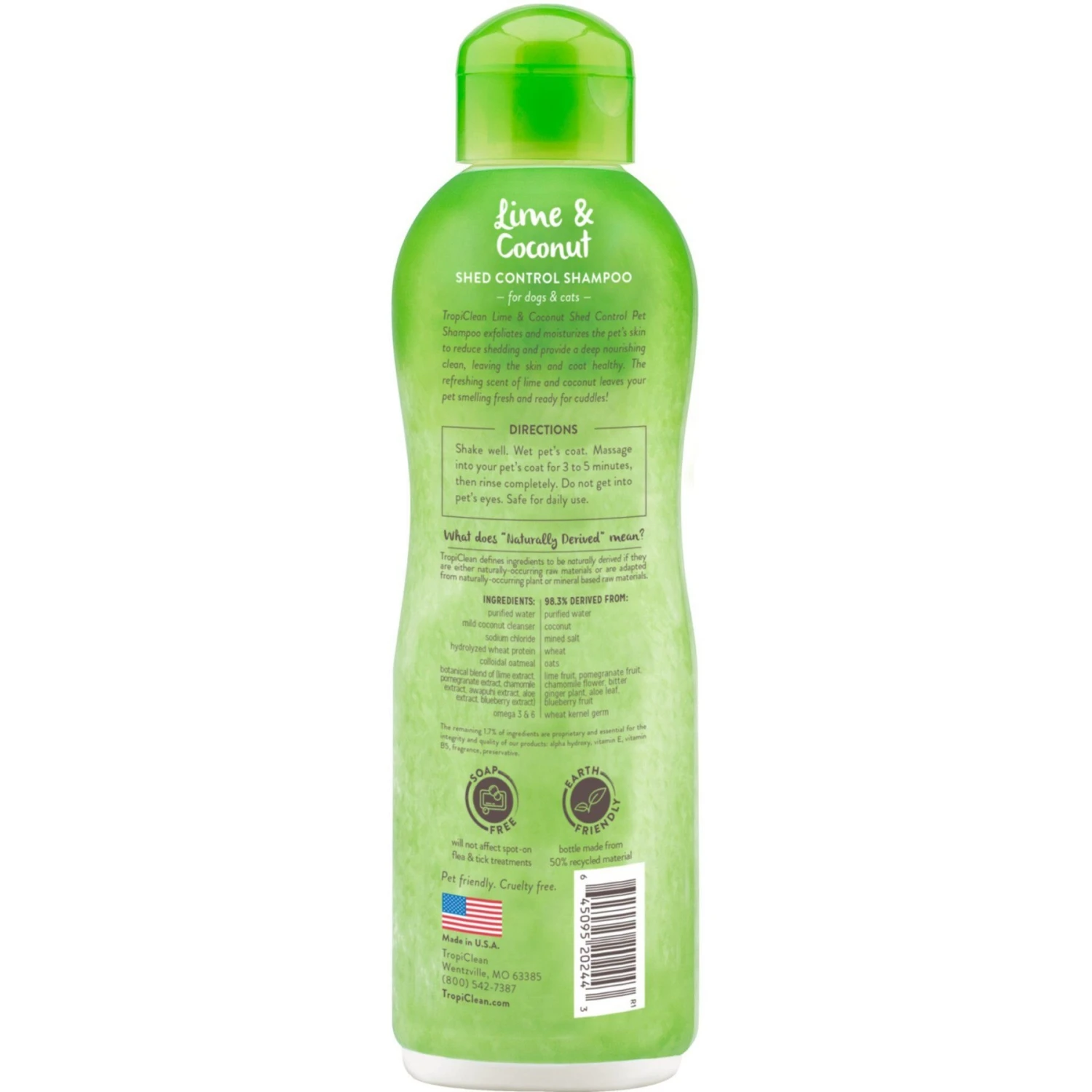 TropiClean Lime & Coconut Deshedding Dog Shampoo & Frisco Shedding Rake Dog & Cat Brush 5 TropiClean Lime & Coconut Deshedding Dog Shampoo & Frisco Shedding Rake Dog & Cat Brush - Image 3