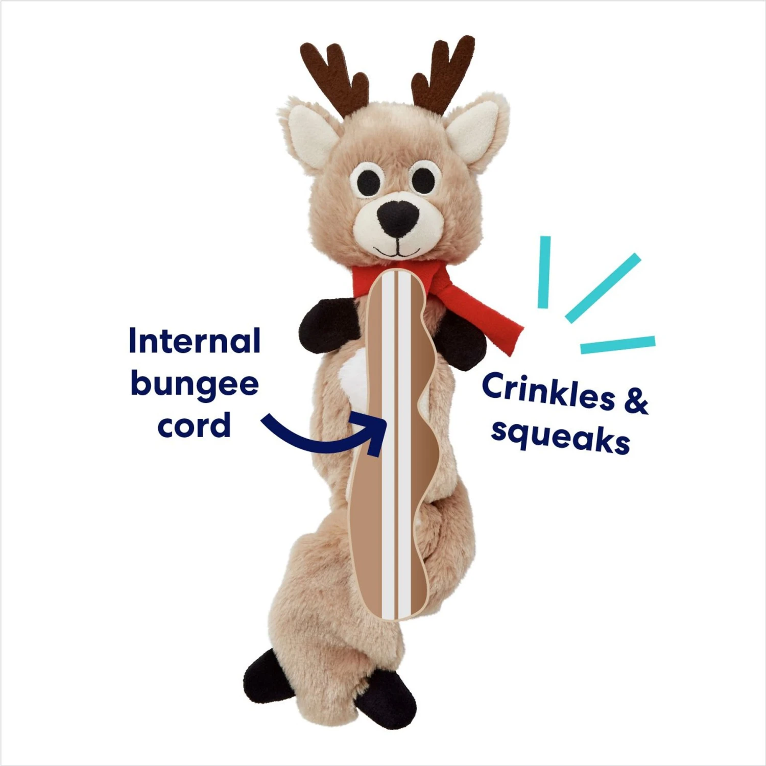 Frisco Holiday Reindeer Bungee Plush Squeaky Dog Toy & Frisco Holiday Snowman Bungee Plush Squeaky Dog Toy 6 Frisco Holiday Reindeer Bungee Plush Squeaky Dog Toy & Frisco Holiday Snowman Bungee Plush Squeaky Dog Toy - Image 4