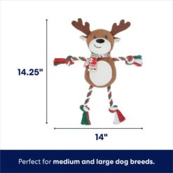 Frisco Holiday Snowman Plush With Rope Squeaky Dog Toy & Frisco Holiday Reindeer Plush With Rope Squeaky Dog Toy -Frisco 986174 PT6. AC SS1800 V1698258115